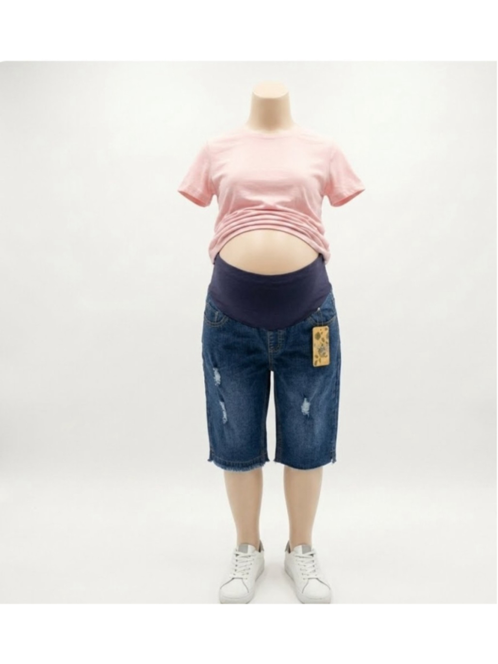 Hybrid & Company Maternity Denim Jean Shorts Bermuda Size M NEW With Tags!